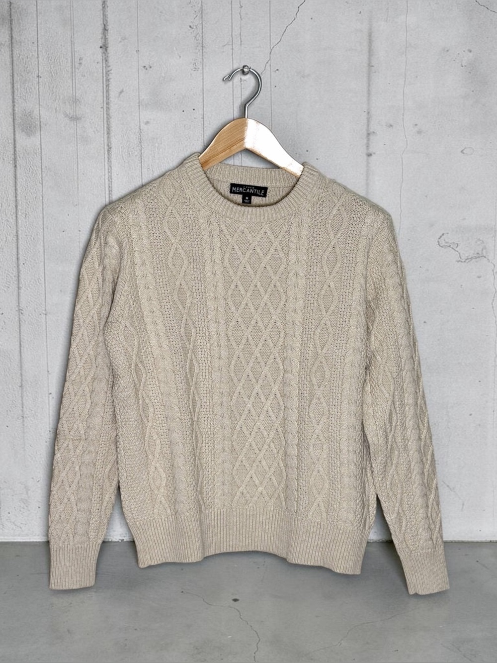100% Cotton Cable Knit J Crew Mercantile Fishermen's Sweater Womens Size Medium